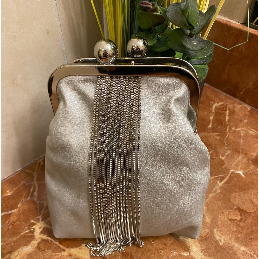 Silver evening bag